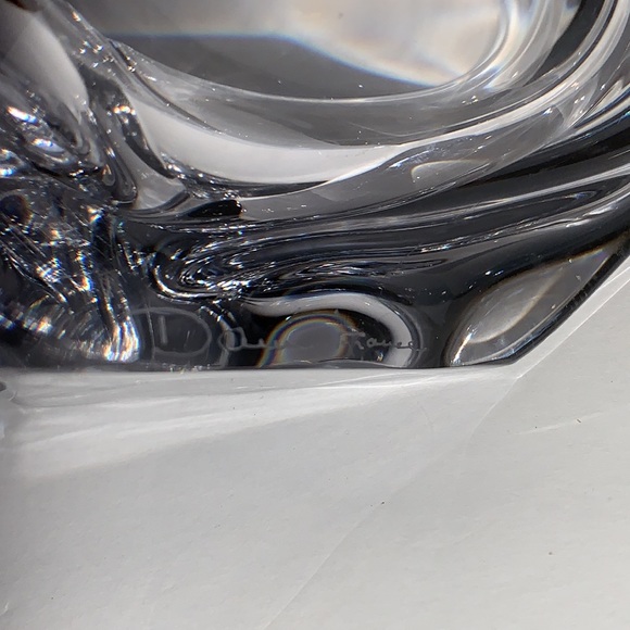 Daum France Crystal Ashtray/Bowl Triangle Form/Art Glass/Signed/polished bottom - Picture 4 of 5